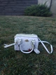 Жіноча біла сумка Coach Micro Bennett Satchel in Signature Canvas з брелоком «Вишеньки». сумка коач з фірмовим візерунком C - изображение 2