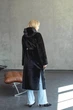Зимняя дубленка женская двусторонняя большого размера UF-Fashion N99V 40 черный - изображение 8