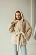 Женская зимняя двусторонняя дубленка UF-Fashion N89V 46 бежевый - изображение 5