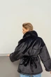 Женская зимняя двусторонняя дубленка-шуба UF-Fashion N88V 40 черный - изображение 5