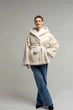 Жіноча дублянка двостороння на зиму UF-Fashion N89V 54 молочний - зображення 1