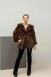 Зимняя экошуба женская UF-Fashion N83V 50 коричневый - изображение 4
