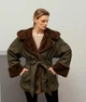 Зимняя экошуба женская UF-Fashion N83V 50 коричневый - изображение 7