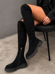 Замшевые ботфорды на флисе Женские Meideli Черный 36 (23,5 см) Код: M9-1 black - изображение 3