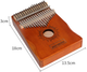 Kalimba Zenwire 17 klawiszowa drewniana brązowa K-01 (5904507520137) - obraz 3