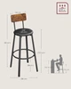Барные стулья SONGMICS LBC069B81V2 комплект из 2 шт, металлический каркас, сиденье из экокожи - изображение 2