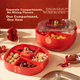 Тарелка для сухофруктов CAIZHI, новогодняя фруктовая тарелка, фруктовая тарелка, поднос для закусок, коробка для конфет, коробка для хранения орехов в гостиной, двухслойная CZ6641 - изображение 7