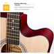 Акустическая гитара Maner Musical Instruments 38 дюймов, для начинающих, в стиле фолк, вестерн, струнный инструмент с полным набором аксессуаров, цвет натурального дерева. - изображение 8