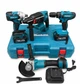Набор инструментов 4в1 Makita 48 В 6 А·ч аккумуляторный шуруповерт DDF484 25 Нм дрель перфоратор DHR202 3.8 Дж SDS Plus УШМ DGA504 болгарка 125 мм гайковерт DTW301 520 Нм для строительства ремонта монтажа автосервиса с 2 АКБ кейсом - изображение 8