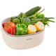 Корзина для сушки овощей Ecoco, двухслойная корзина для фруктов, кухонная корзина-дуршлаг, сушилка для посуды E2026, большая - изображение 4