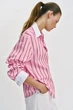 Поплінова сорочка у смужку оверсайз Zara 3564/080 XL Рожева (03564080046XL) - изображение 4