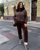 Жіночий теплий костюм з альпаки з капюшоном та хутряним оздобленням ELFBERG WCB-5051 50-64 Шоколадний (2000001014639) - зображення 2