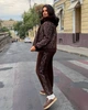 Жіночий теплий костюм з альпаки з капюшоном та хутряним оздобленням ELFBERG WCB-5051 50-64 Шоколадний (2000001014639) - зображення 6