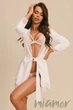 Халатик-пеньюар с кружевом Obsessive Weddya peignoir L/XL Белый - изображение 2
