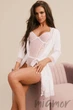 Халатик-пеньюар с кружевом Obsessive Weddya peignoir S/M Белый - изображение 7