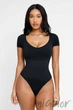 Корректирующий боди-стринг с круглым вырезом German Volf MT230454-BK1 5XL Черный - изображение 2