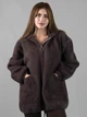 Женская кофта из альпаки лиловая однотонная с капюшоном one size (2631273) - изображение 5