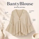 Жіноча блузка А-силуету з рукавами-дзвонами BantyBlouse, бежева, розмір M-L - зображення 1