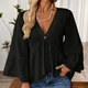 Жіноча блузка А-силуету з рукавами-дзвонами BantyBlouse, чорна, розмір M-L - зображення 3