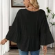 Жіноча блузка А-силуету з рукавами-дзвонами BantyBlouse, чорна, розмір M-L - зображення 6