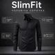 Чоловіча класична сорочка з довгим рукавом SlimFit, чорна, розмір XL/XXL - зображення 1