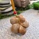 Кулон Цветок на шнурке натуральный камень яшма резьба по камню - изображение 3