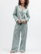 Жіноча піжама Cyberjammies Grace 5566-5567 стильний комплект для дому на гудзиках з широкими штанами сімейна колекція 20/3XL М'ятний з принтом лебедів (5051877677722) - изображение 3