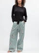 Піжама жіноча Cyberjammies Grace 5580-5567 з трикотажним топом та широкими штанами 20/3XL Чорний з принтом лебедів (5051877679160) - изображение 3