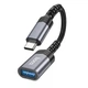 Перехідник HOCO UA24 Type-C male to USB female 3.0 converter Metal gray - изображение 3