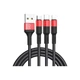 Дата кабель USB 2.0 AM to Lightning + Micro 5P + USB-C 1.0m Xpress one X26 black+red HOCO (6957531080282) - зображення 1