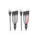 Дата кабель USB 2.0 AM to Lightning + Micro 5P + USB-C 1.0m 2A nylon X76 black+red+blue HOCO (6931474768650) - изображение 3
