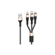 Дата кабель USB 2.0 AM to Lightning + USB-C + Micro 5P 1.0m 2A nylon X26 black+gold HOCO (6957531080275) - изображение 1