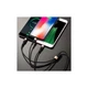 Дата кабель USB 2.0 AM to Lightning + USB-C + Micro 5P 1.0m 2A nylon X26 black+gold HOCO (6957531080275) - изображение 3