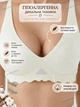 Безшовний бюстгальтер топ Free Bra XL 75A/75B/80A/80B, жіночий анатомічний ліф бра без кісточок у рубчик зі знімними вкладишами, Білий (молочний) 515942374 - зображення 4