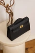 Сумка шкіряна Hermes Kelly чорна - изображение 2