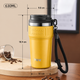 Термокружка TerraFlow Coffee 630 мл жовта з ремінцем та подвійним способом пиття - зображення 6
