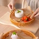 Фруктовая тарелка из ротанга IJARL, тарелка для жареных блюд, тарелка для сухофруктов для гостиной, тарелка для закусок, корзина для паровых булочек для улицы, поднос, фруктовая тарелка из ротанга, большой размер - изображение 6