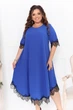 Сукня жіноча вечірня А-силуету з мереживом софт колір яскраво-синій розмір 48-50 (арт. ss1459) - зображення 1