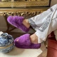 Женские меховые тапочки с открытым носком фиолетовые пушистые домашние мягкие комнатные шлепанцы Motivo 40 - изображение 1