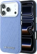 Etui plecki Karl Lagerfeld Grained Allover Logo Metal Elongated MagSafe do Apple iPhone 17 Pro / 18 Pro Light Blue (KLHMP18LPSKLFOFB) - obraz 1