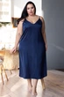 Шелковая ночная рубашка длинная Н190 Синий, 3XL (52-54) - изображение 1