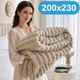 Нежный двусторонний плюшевый меховой плед 200×230 см, 1200 г, бежевый KT9001015 - изображение 1