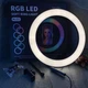 Кільцева світлодіодна лампа RGB LED RING MJ33 33 см з кріпленням для телефону (981723732ZZ) - зображення 3