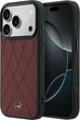 Etui plecki Mercedes-Benz Leather with Crossed Lines MagSafe do Apple iPhone 17 Pro / 18 Pro Burgundy (MEHMP18L25PSECLR) - obraz 1