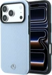 Etui plecki Mercedes-Benz Leather Semi Wrap Wood Effect MagSafe do Apple iPhone 17 Pro / 18 Pro Light Blue (MEHMP18L25PFWWPB) - obraz 1