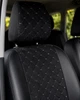 Чехлы на сиденья FIAT Tipo (II) (Фиат Типо II), универсальные, экокожа + алькантара, комплект, черные, строчка серая - изображение 4
