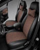 Чехлы на сиденья FIAT Tipo (II) (Фиат Типо II), универсальные, экокожа + алькантара, комплект, коричневые - изображение 4