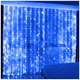 Гирлянда штора светодиодная 300LED 3x3м 8 режимов синий прозрачный шнур для внутреннего использования SQ-27304 - изображение 2