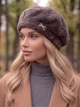 Женский берет Alpaca из экомеха кофе с молоком (мокко) - изображение 3