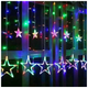 LED гирлянда штора 12 фигурок 3x1м 220В 8 режимов мультиколор для декора интерьера Звезды SQ-27417 - изображение 7